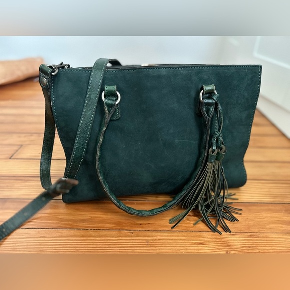 Patricia Nash Handbags - Rich Patricia Nash Dark Green Leather Primrose Suede Bag Handbag Crossbody Purse